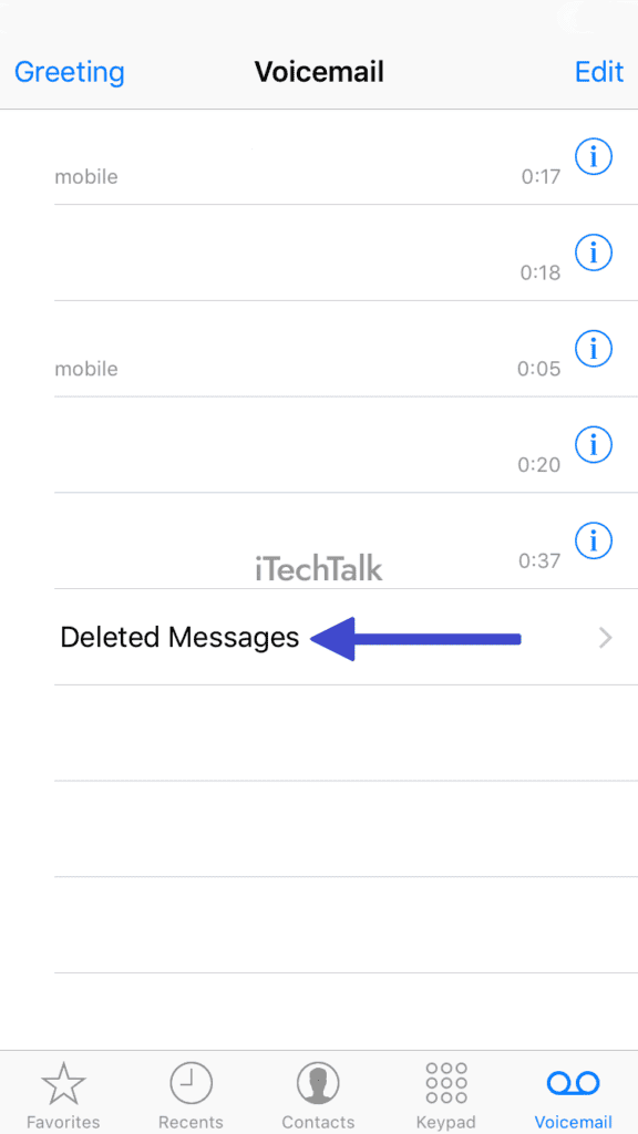 Deleted Voicemails