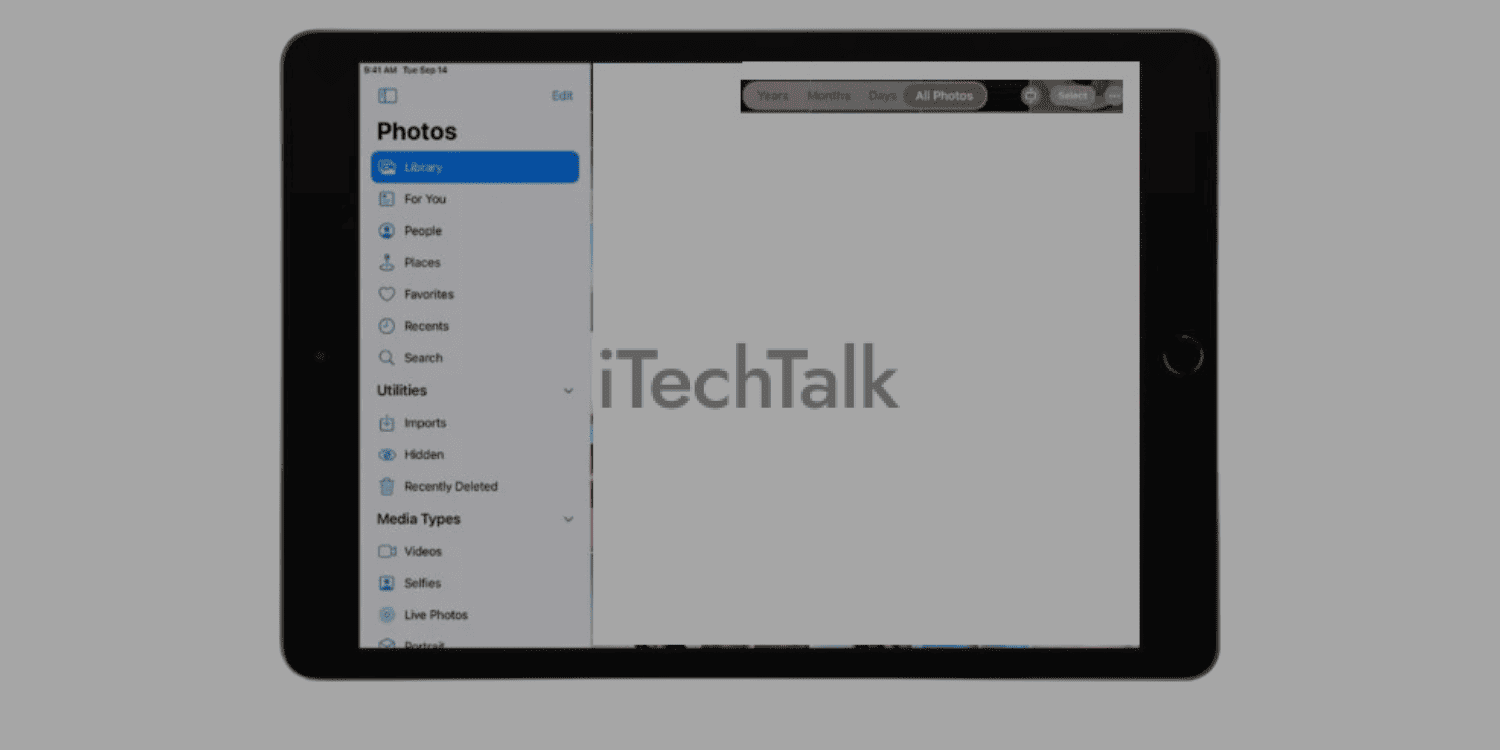 How to delete all photos from ipad 
