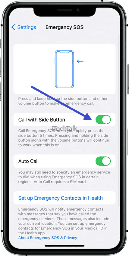 active call with side button