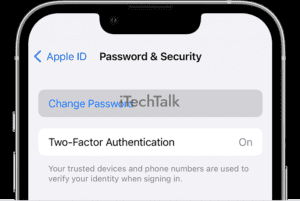 apple id password security change password on tap