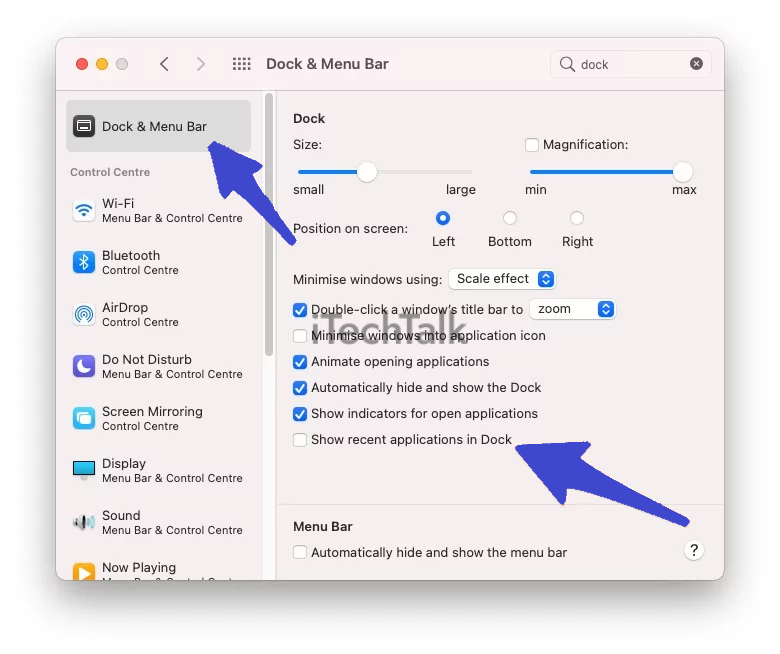Clear Recent Documents And Apps From The Dock