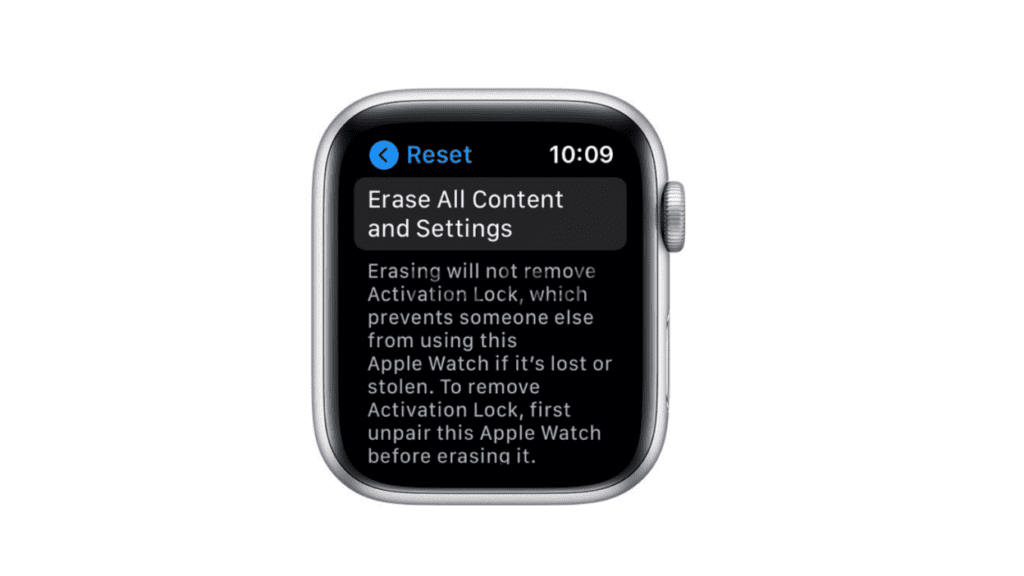 Resetting Apple Watch