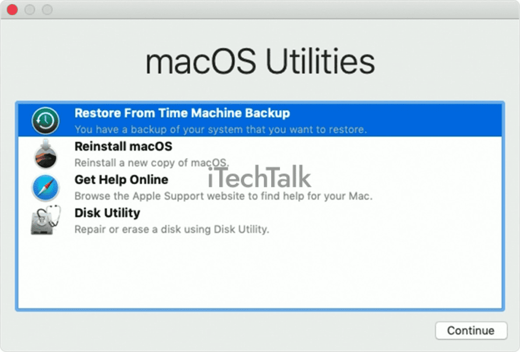 restore from time-machine