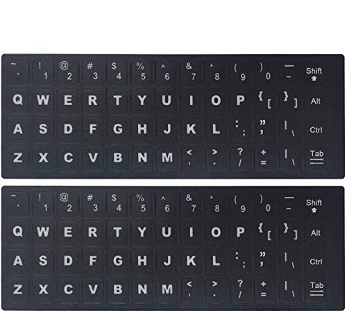 2Pcs Universal English Keyboard Stickers, Matte Replacement English...