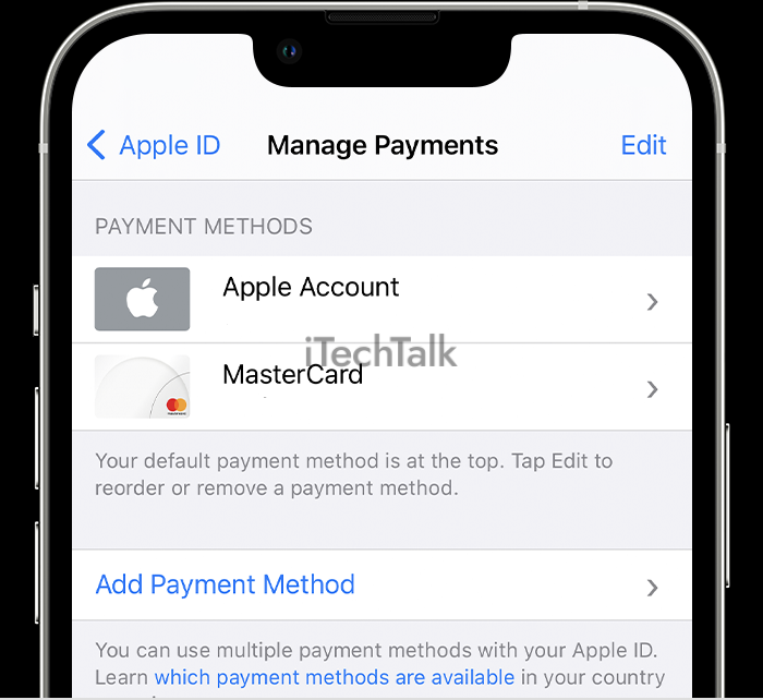 Managing Payment Methods