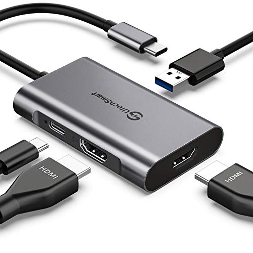 Adapter, Utechsmart Usb C Hub To Dual Hdmi, 4 In 1 Thunderbolt 3 To...