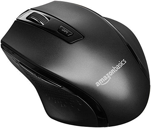 Amazon Basics Ergonomic Wireless Pc Mouse - Dpi Adjustable - Black...