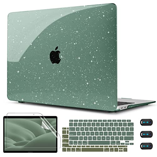 Cissook Matcha Green Glitter Case For Macbook Air 13 Inch Case A233...