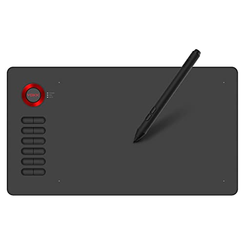 Drawing Tablet, Veikk A15 10X6 Inch Drawing Pad With 12 Shortcut Ke...