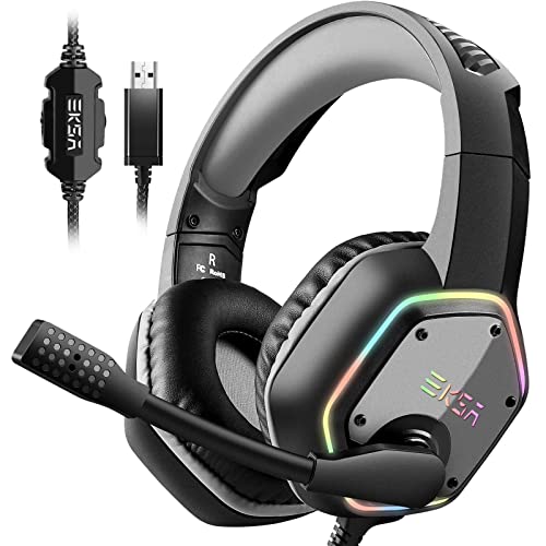Eksa E1000 Usb Gaming Headset For Pc, Computer Headphones With Micr...