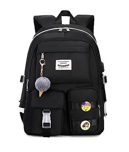Jaygulf Waterproof Women Laptop Backpack Casual Girls Daypack Black...