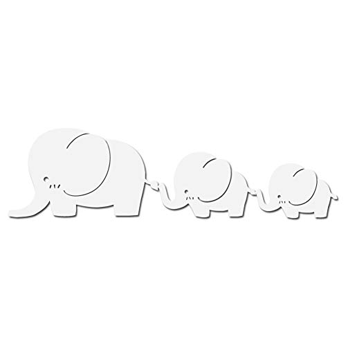 Milk Mug Designs Cute Elephant Family Decal Sticker - White 5  Viny...
