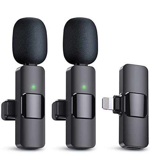 Pqrqp 2 Pack Wireless Lavalier Microphones For Iphone, Ipad - Cryst...