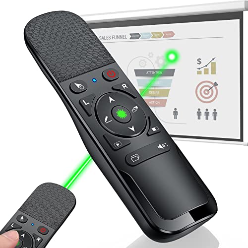 Presentation Clicker Green Laser Pointer With Air Mouse Function, W...