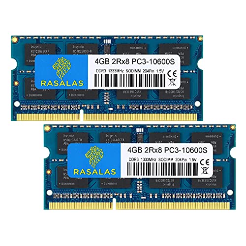 Rasalas 8Gb Kit (2X 4Gb) Pc3-10600 Ddr3 1333 Mhz Sodimm Ram Upgrade...