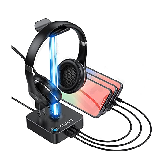 Rgb Headphone Stand With Usb Charger Cozoo Desktop Gaming Headset H...