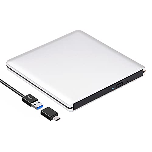 Roofull External Cd Dvd Drive For Mac, Usb 3.0 &Amp; Usb-C Ultra-Slim A...