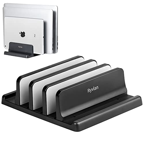 Ryvlan Vertical Laptop Stand, Adjustable 3 Slot Laptop Storage With...