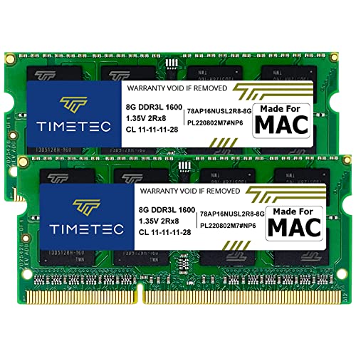Timetec 16Gb Kit(2X8Gb) Compatible For Apple Ddr3L 1600Mhz For Mac ...