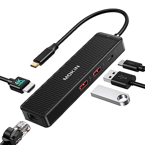 Usb C To Ethernet Adapter, Usb C Hub With 4K 60Hz Hdmi, Usb C Dongl...