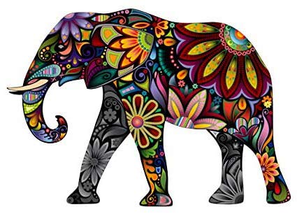Vt-Beautiful Colorful Elephant Sticker| 5 Inch | Vog 39...