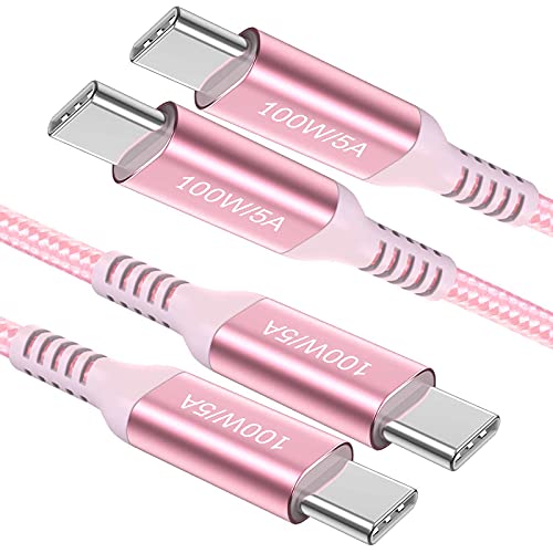 Awnuwuy 100W Usb C To Usb C Cable Pink, 10Ft Long [2-Pack], Type C ...