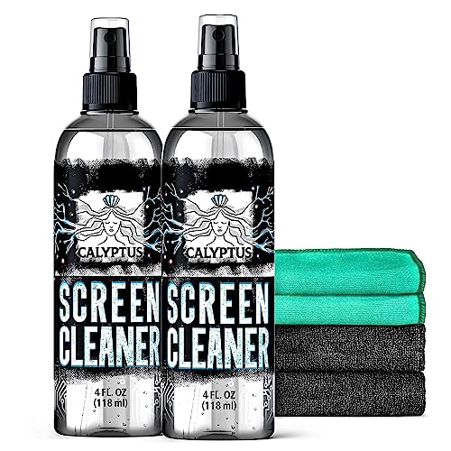 Calyptus Screen Cleaner Mobile Kit | 8 Ounces Spray + 4 Screen Clot...