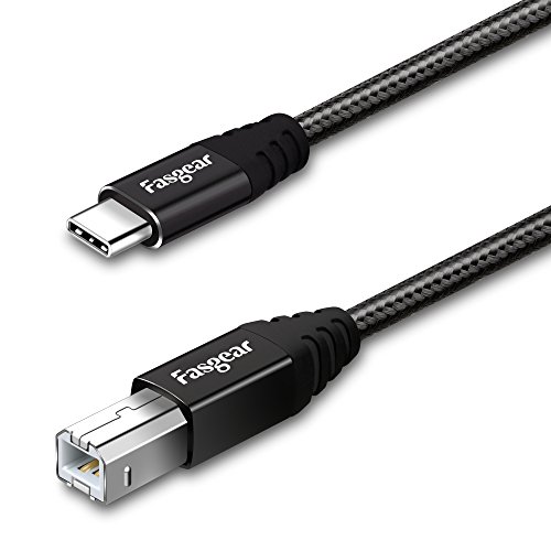 Fasgear Usb C Printer Cable 6 Ft Braided Usb B To Usb C 2.0 Cable C...