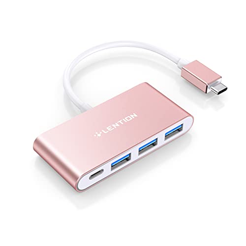 Lention 4-In-1 Usb-C Hub With 3 Usb 3.0 And Type C Power Delivery C...