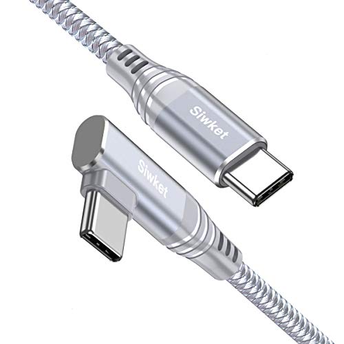 Siwket Usb C To Usb C Cable 90 Degree [3.3Ft] 60W 3A Type C Fast Ch...