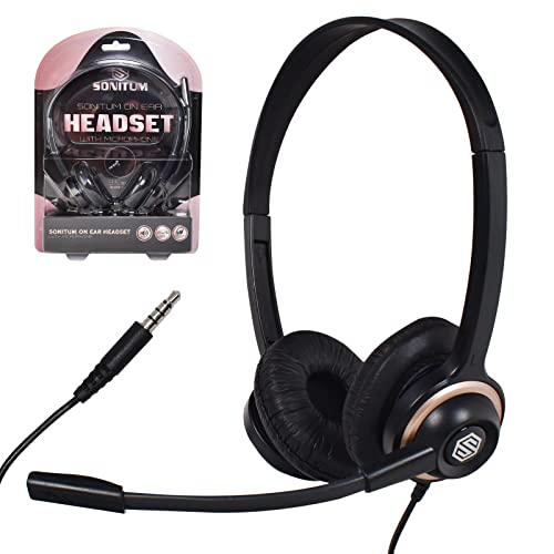 Sonitum Headset With Microphone - Noise Canceling Computer Headset ...