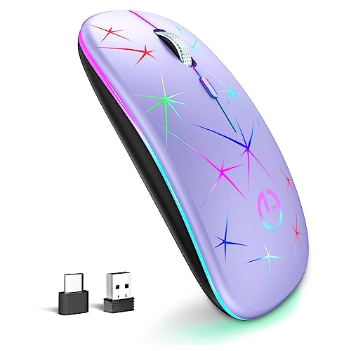 Taiyang Wireless Mouse, 2.4G Portable Optical Quiet Rgb Mouse With ...